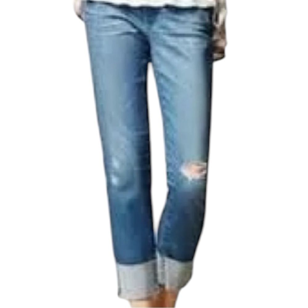 Ag Adriano Goldschmied Light Blue Cropped Roll-Cuff Jeans